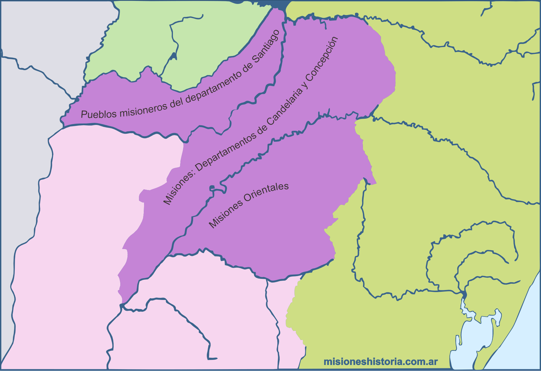 mapa de misiones antes de 1800
